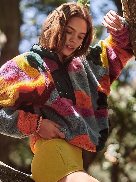 Jackets & Blazers - Hit the Slopes Fleece Half-Zip - Free People Colorful Fleece